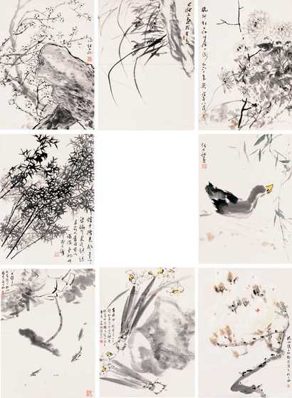 张大壮 花卉册页八开单片